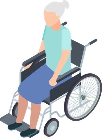 Disable old woman  Illustration