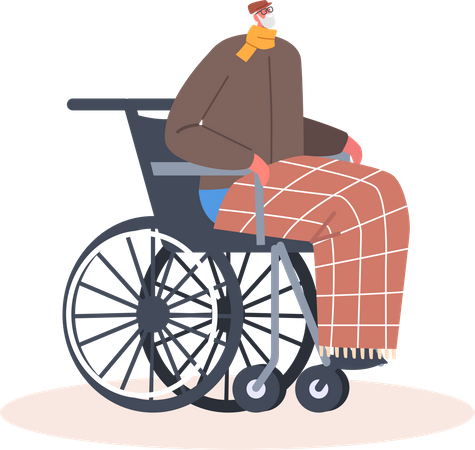 Disabled Male in wheelchair  일러스트레이션