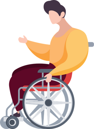 Disabled man on wheelchair  일러스트레이션