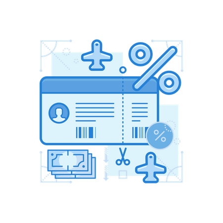 Discount On Flight Booking  Illustration