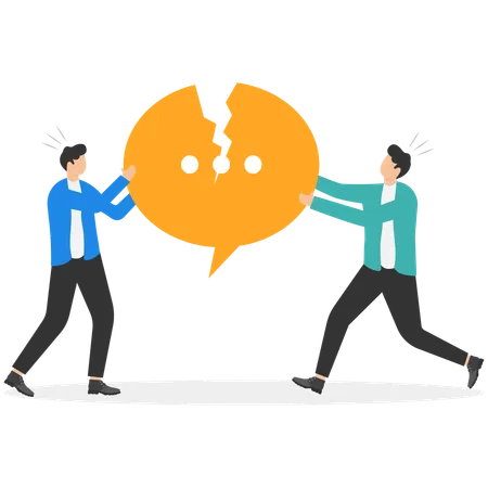 Dispute between employees and businessman  Illustration