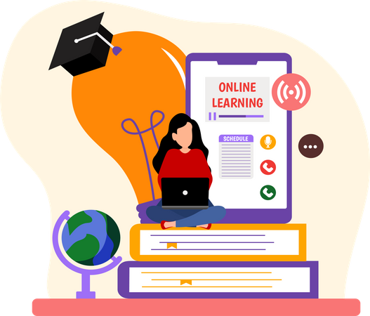 Distance Learning  Illustration