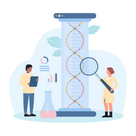 DNA research in biotech laboratory  Illustration