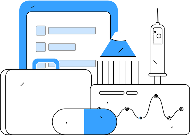 Doctor analyzes x-ray report of patient  Illustration