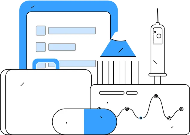 Doctor analyzes x-ray report of patient  Illustration