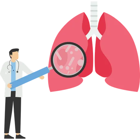 Doctor checking lungs  Illustration