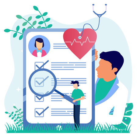 Doctor Checking Report  Illustration