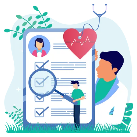 Doctor Checking Report  Illustration