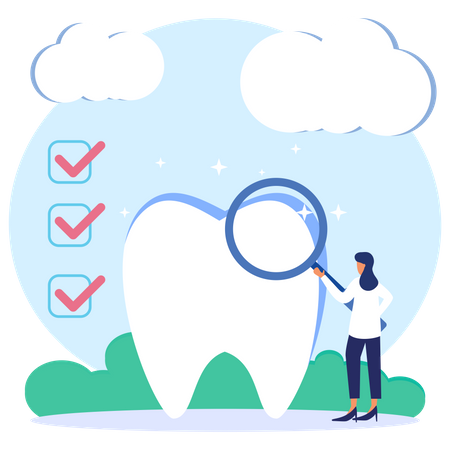 Doctor Checking Tooth  Illustration