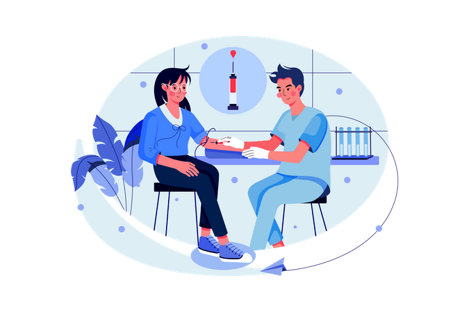 Doctor doing blood test of patient  Illustration