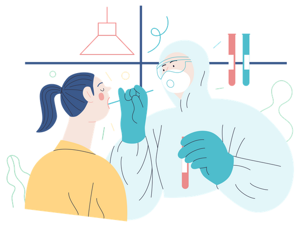 Doctor doing swab test  Illustration