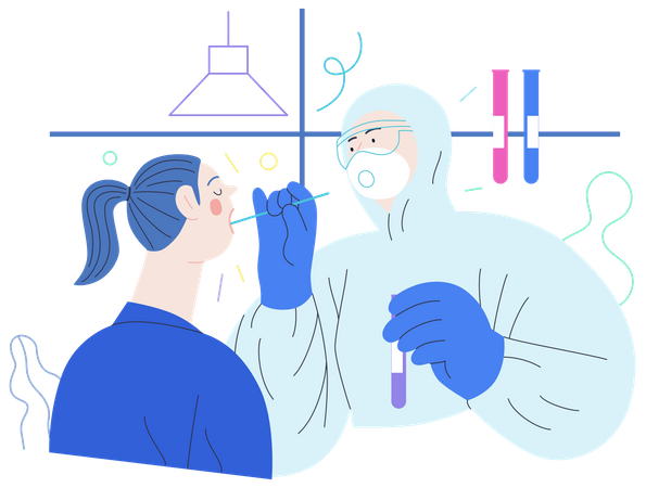 Doctor doing swab test  Illustration