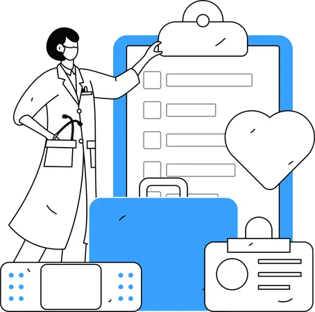 Doctor explains heart report of patient  Illustration