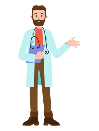 Doctor holding patient report  Illustration