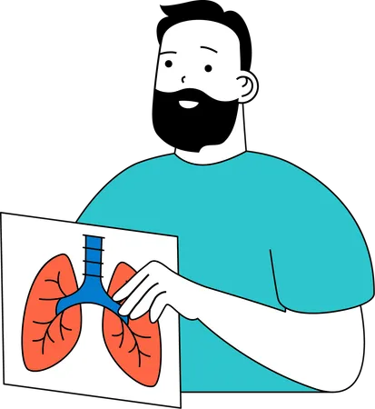 Doctor is explaining lung cancer  Illustration