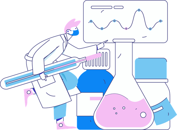 Doctor performs medical analytics  Illustration