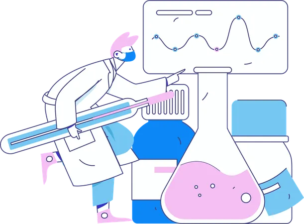 Doctor performs medical analytics  Illustration