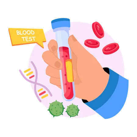 Doctor testing Blood in Test Tube  Illustration