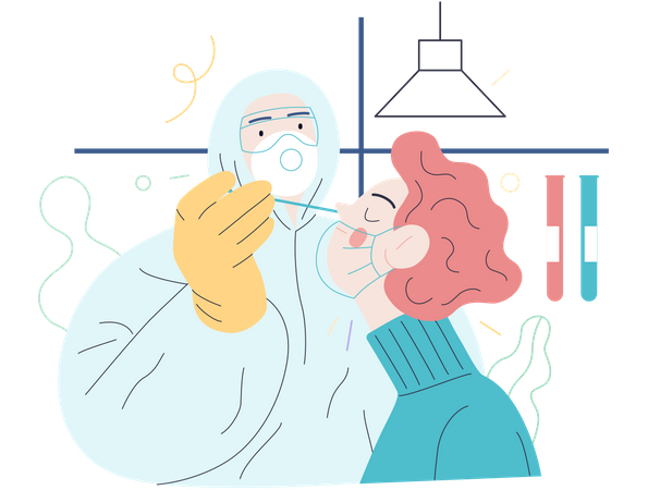 Doctor testing for COVID-19  Illustration