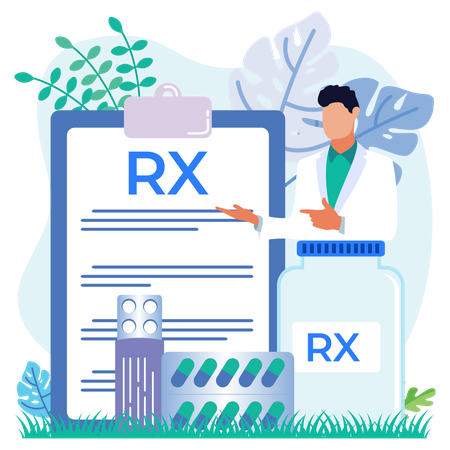 Doctor With Prescription  Illustration