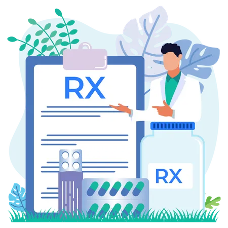 Doctor With Prescription  Illustration