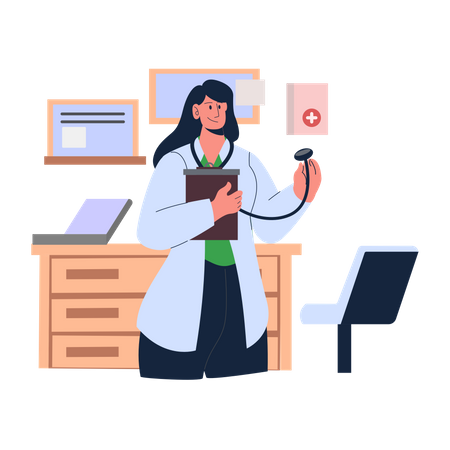 Doctor with stethoscope  Illustration