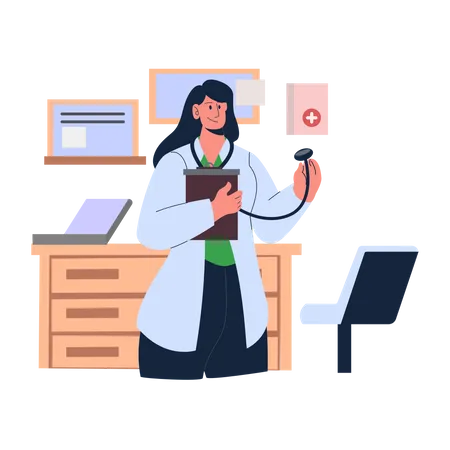 Doctor with stethoscope  Illustration