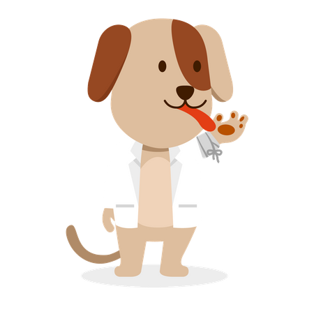 Dog in doctor costume  Illustration