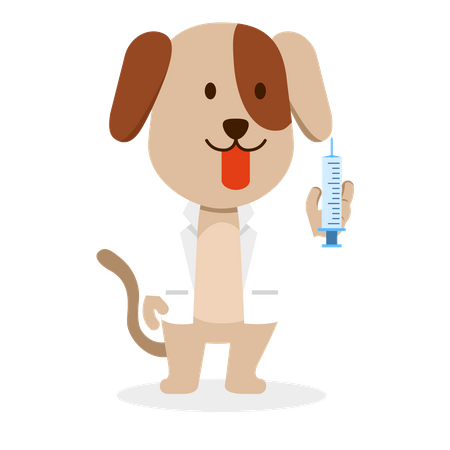 Dog in doctor costume  Illustration