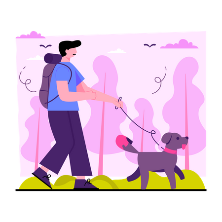 Dog Walker  Illustration