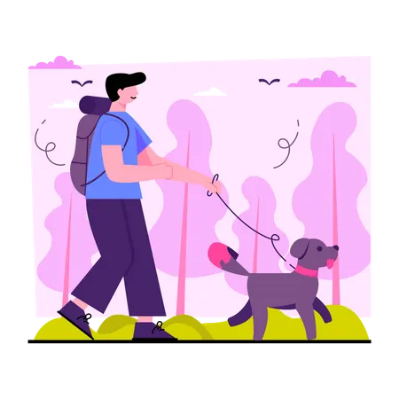 Dog Walker  Illustration