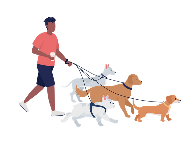 Dog walker job  Illustration