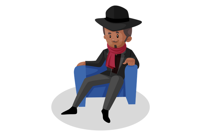 Don relaxing in chair  Illustration