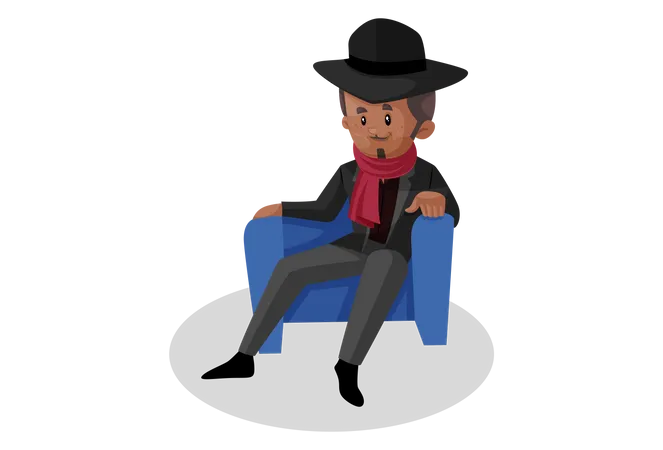 Don relaxing in chair  Illustration