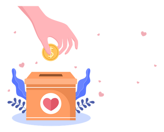 Donating Money For Charity  Illustration