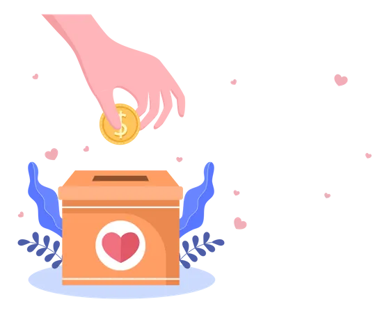 Donating Money For Charity  Illustration