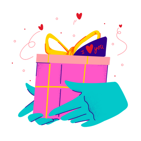 Offrir un cadeau pour la Saint-Valentin  Illustration