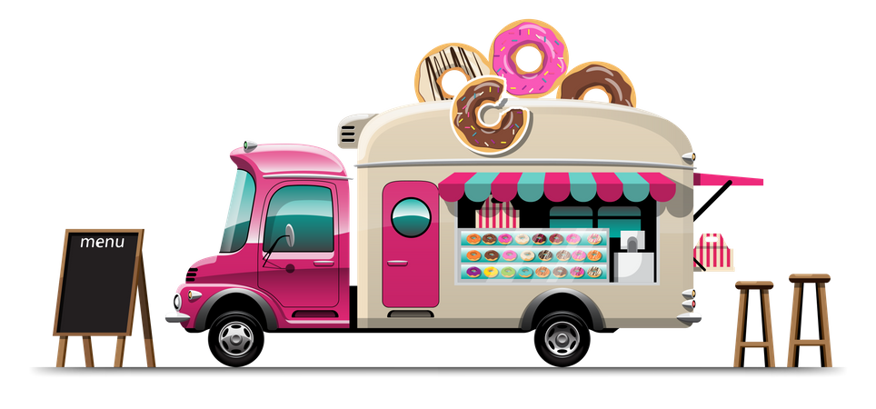 Donut Truck  Illustration