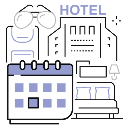 Dormitorio de hotel  Ilustración