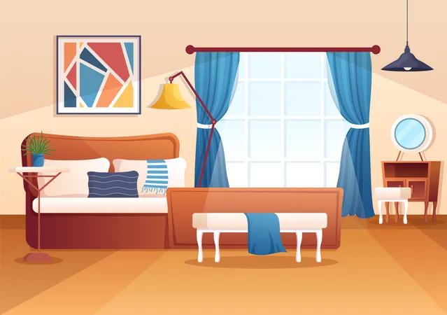 Interior del dormitorio  Ilustración