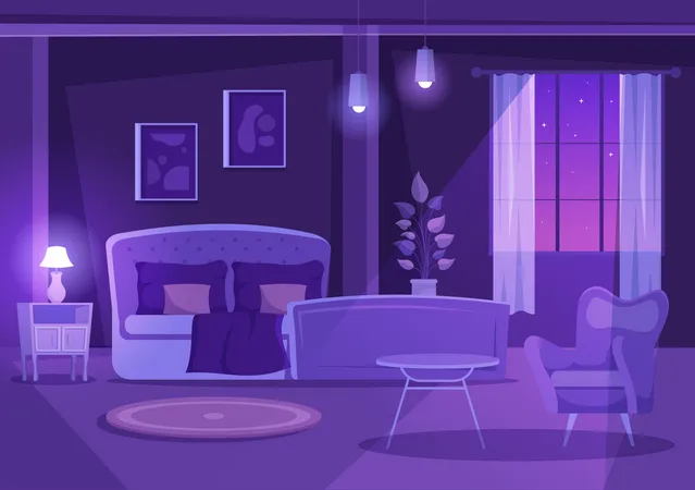 Interior del dormitorio  Ilustración