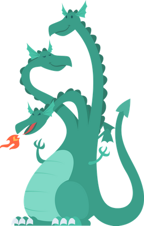 Dragon with three head  イラスト