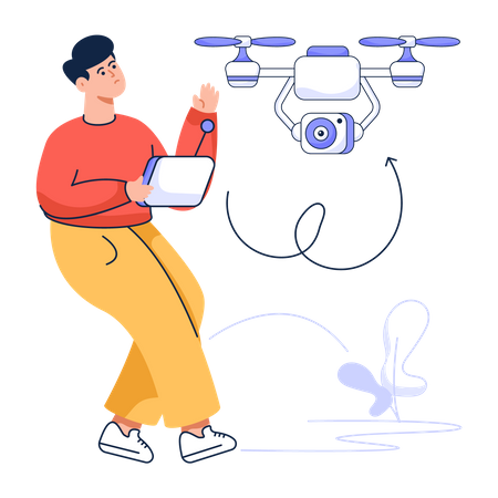 Drone com câmera  Ilustração