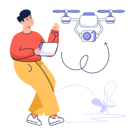 Drone com câmera  Ilustração