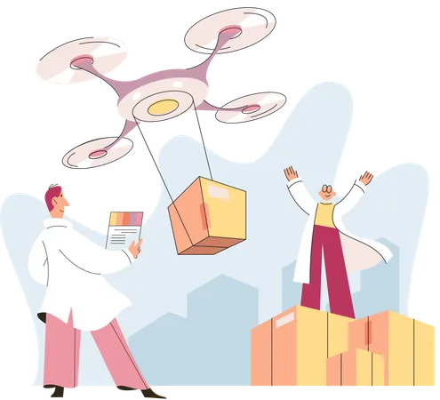 Drone delivery service  Illustration