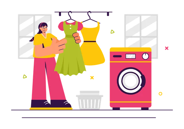 Dry Cleaner Store Service  Illustration