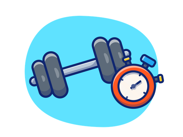 Dumbbell with stopwatch  Illustration