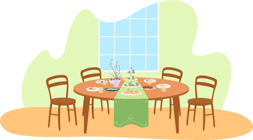 Easter dinner  Illustration