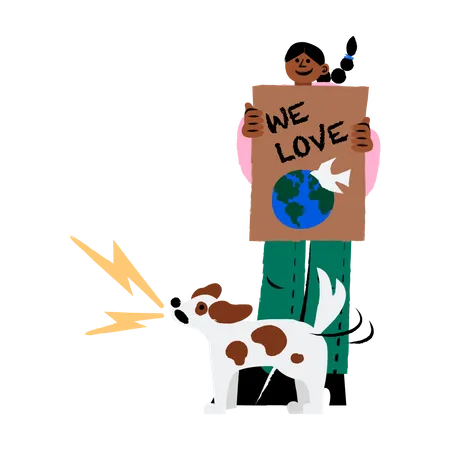 Eco Activist protesting  Illustration