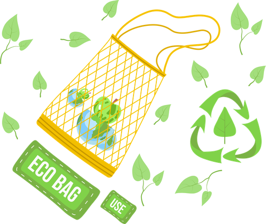 Bolsa ecologica  Ilustração